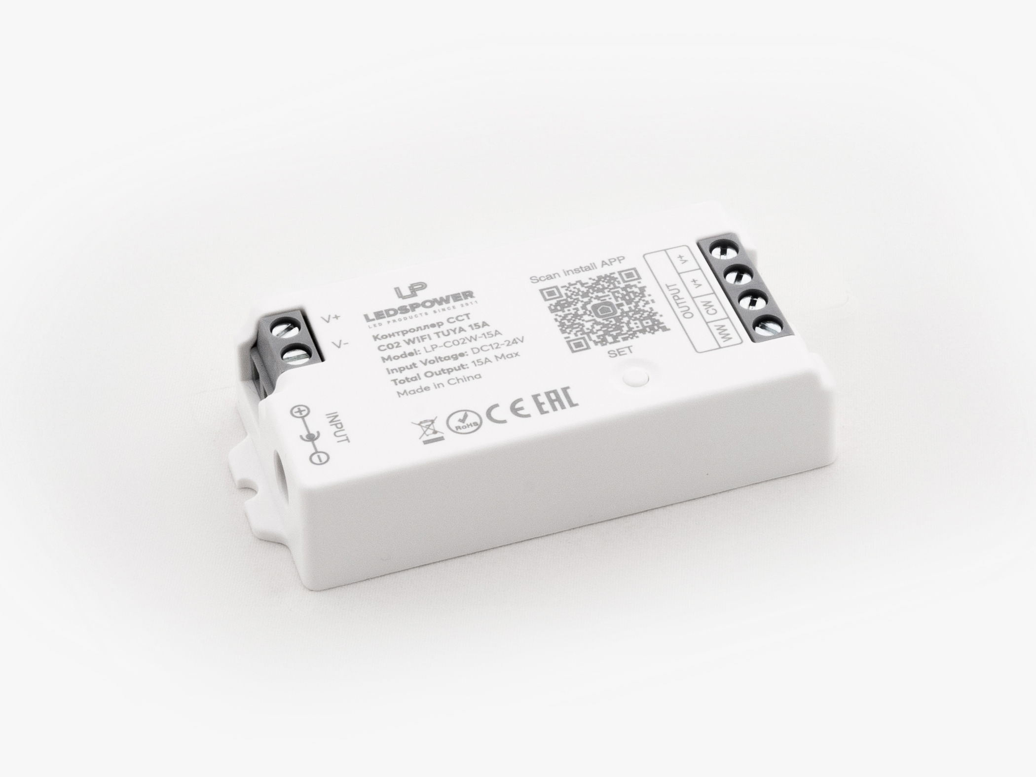 Монтаж: Контроллер CCT C02 WIFI TUYA 15А (ССТ)