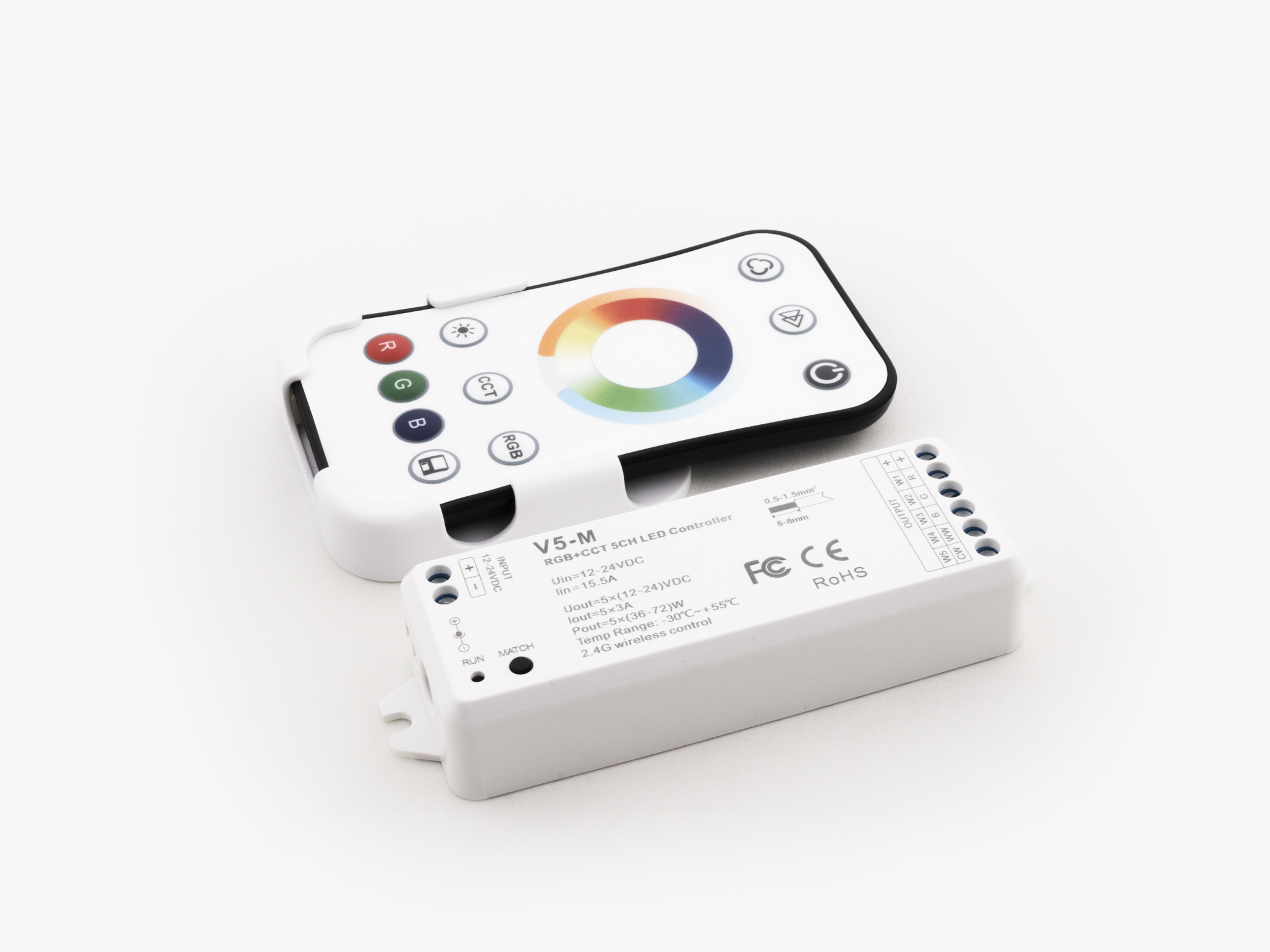 Монтаж: Контроллер RGB+CCT V5-M 15A (RGB + CCT)