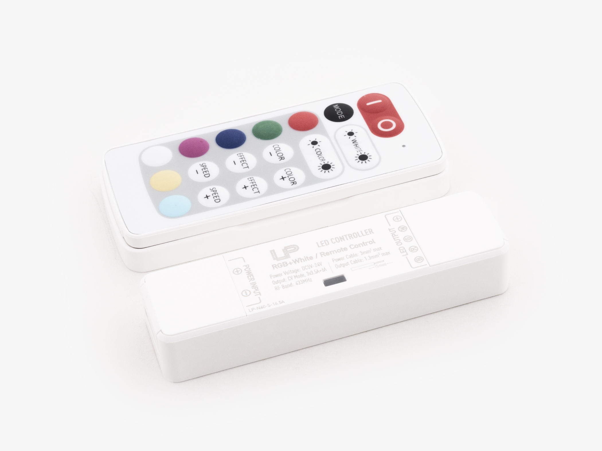Монтаж: Контроллер RGB+W N40-S Nano RF 16.5A (RGB + одноцветная)