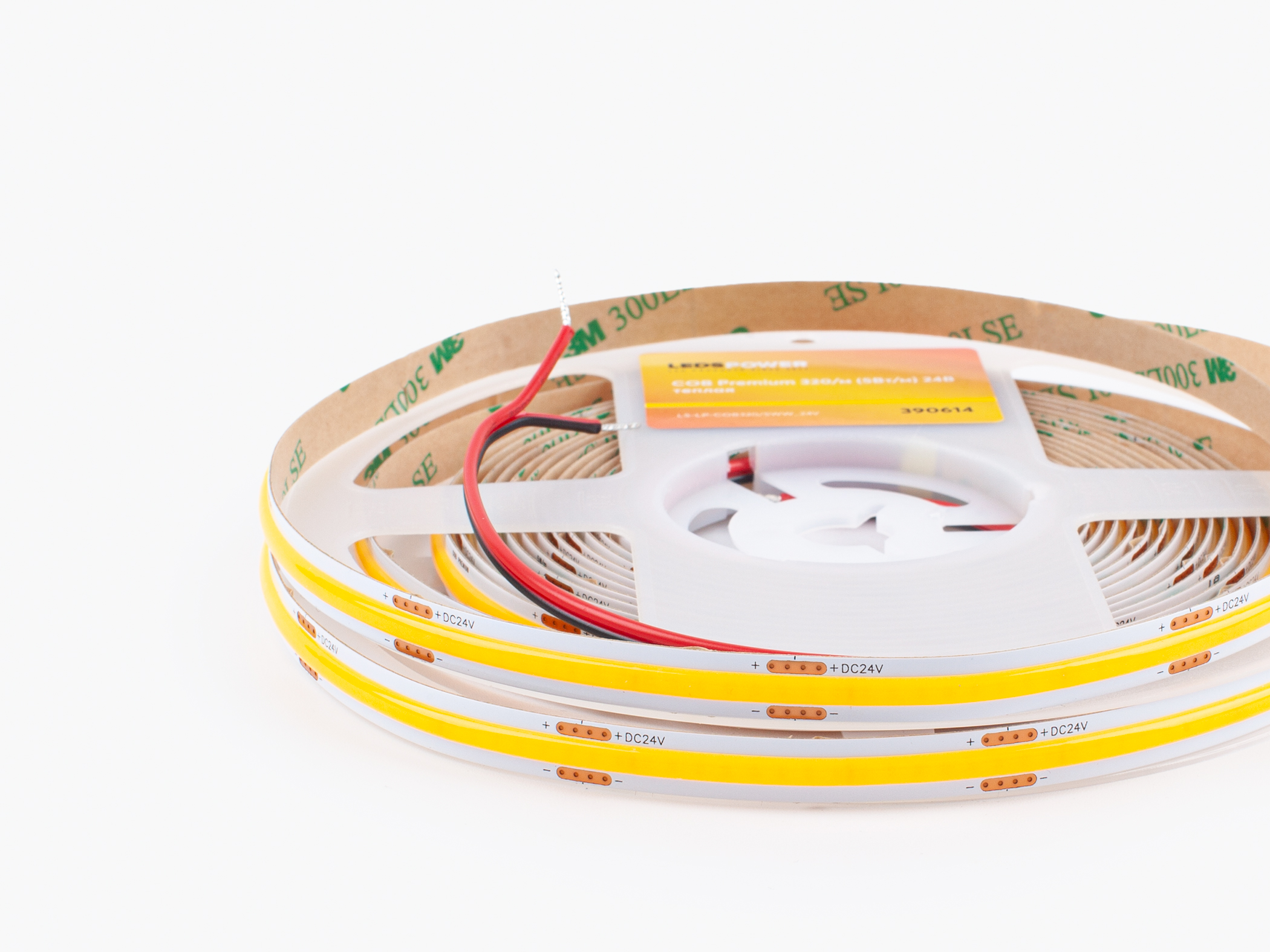 Монтаж: Светодиодная лента LEDS POWER COB Premium 320/м (5Вт/м) 24В теплая (Теплая)