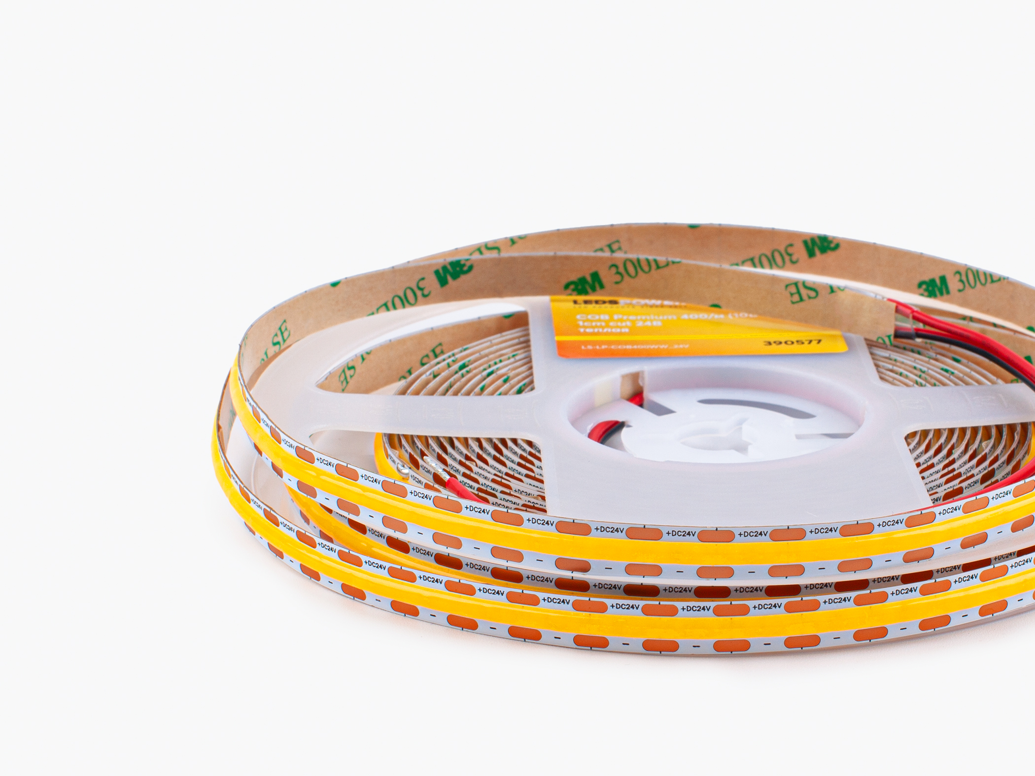 Монтаж: Светодиодная лента LEDS POWER COB Premium 400/м (10Вт/м) 1cm cut 24В теплая (Теплая)