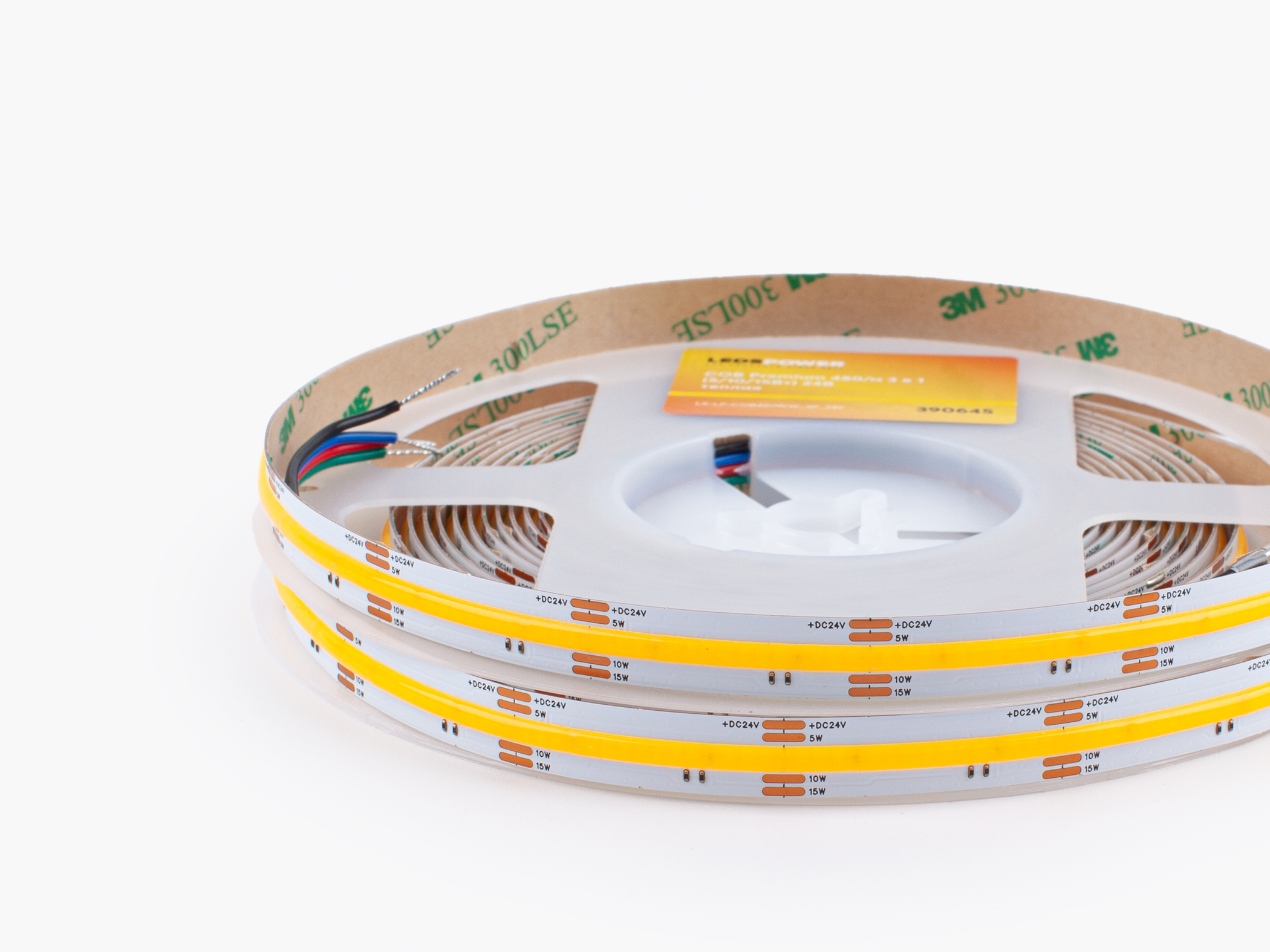 Монтаж: Светодиодная лента LEDS POWER COB Premium 480/м 3 в 1 (5/10/15Вт) 24В теплая (Теплая)