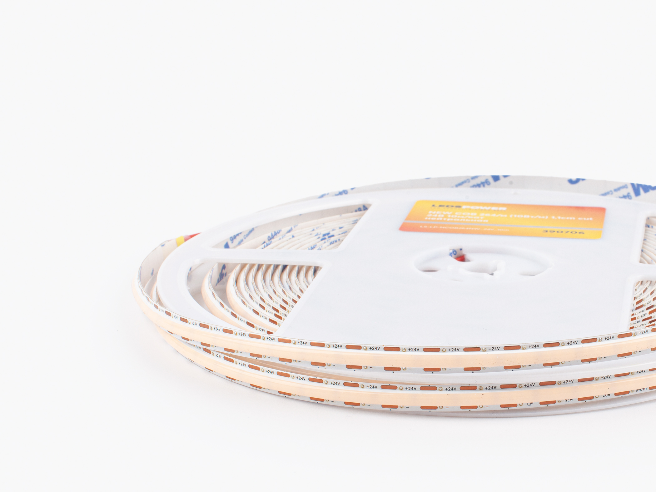 Монтаж: Светодиодная лента LEDS POWER NEW COB 264/м (10Вт/м) 1,1cm cut 24В нейтральная 10м/кат (Нейтральная)