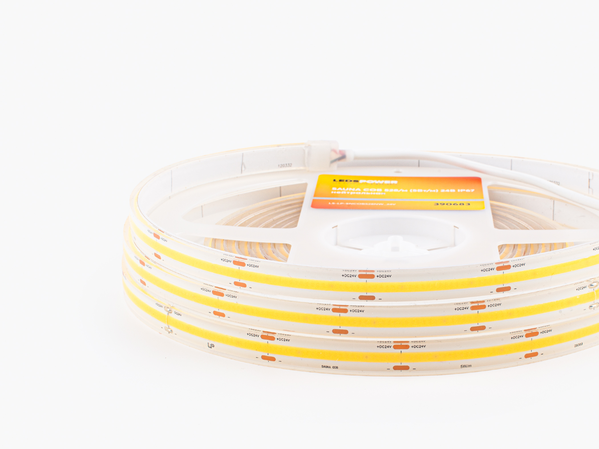 Монтаж: Светодиодная лента LEDS POWER SAUNA COB 528/м (5Вт/м) 24В IP67 нейтральная (Нейтральная)